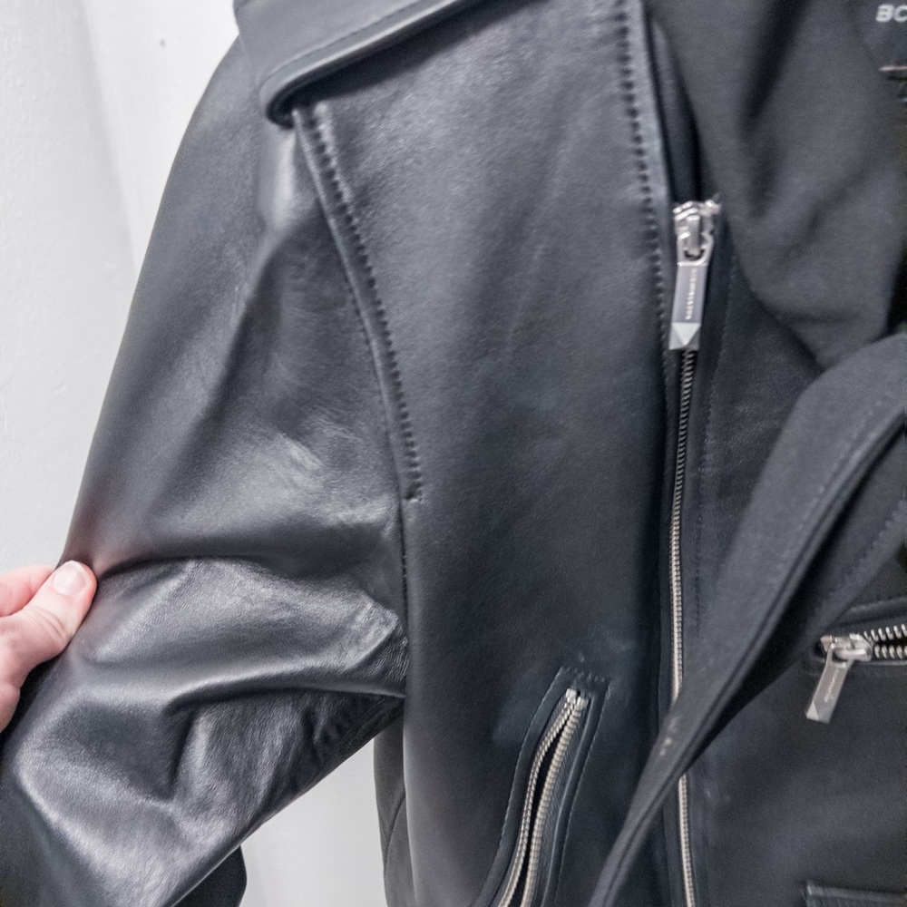 BCBGMaxAzria Black Leather Moto Jacket - Picture 8 of 12